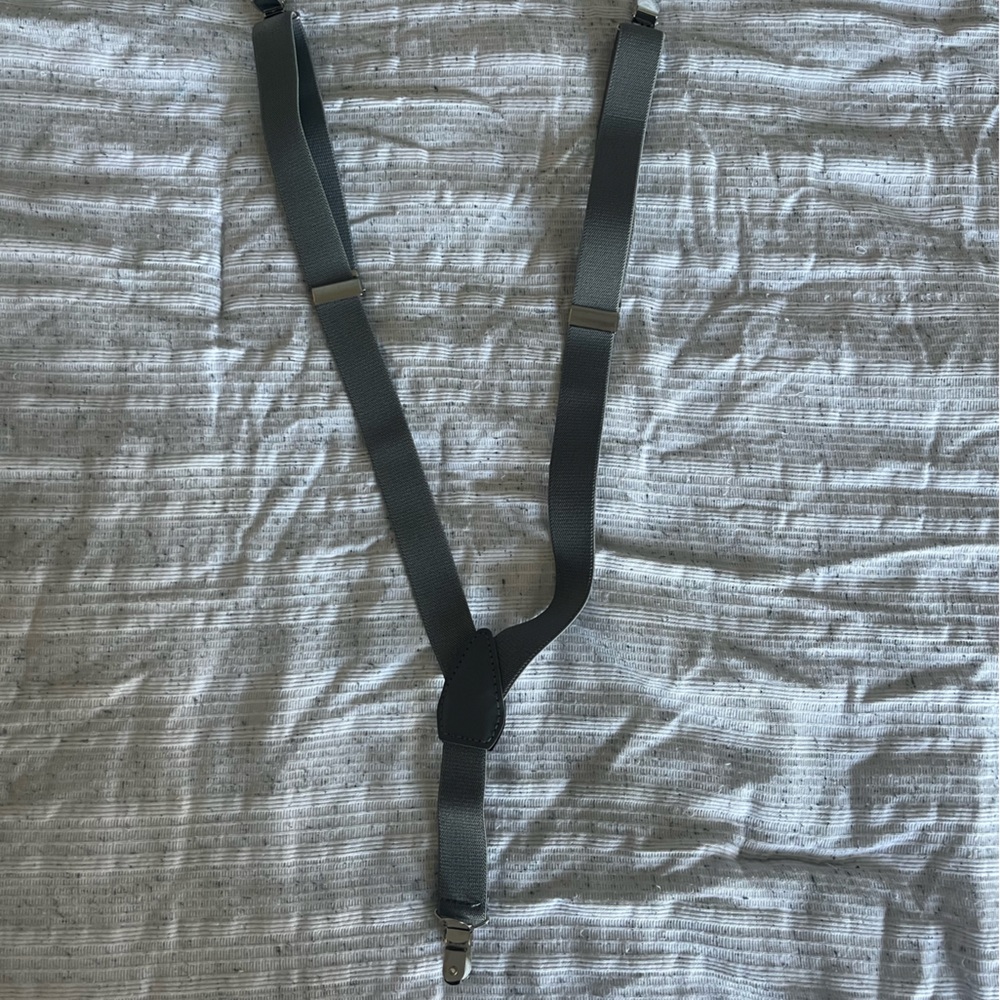 Boys gray suspenders